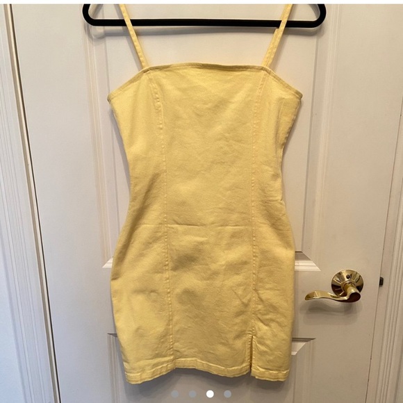 Denim yellow summer dress - Picture 3 of 4